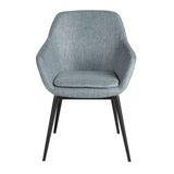 Greyish blue marbled fabric chair