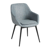 Greyish blue marbled fabric chair