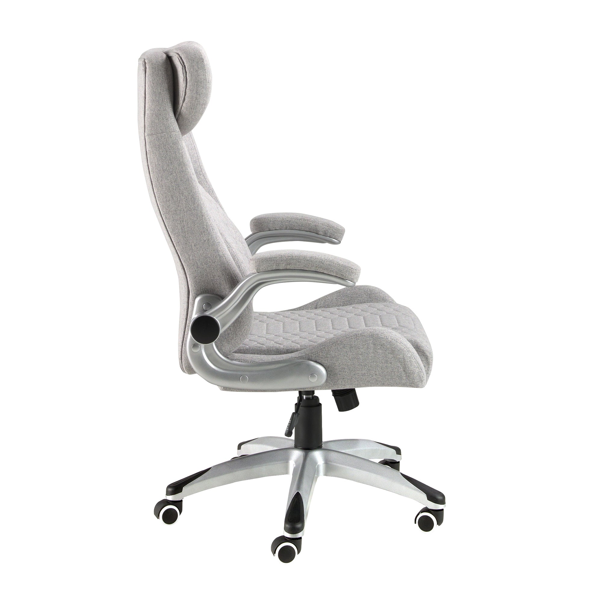 Grey fabric swivel office chair