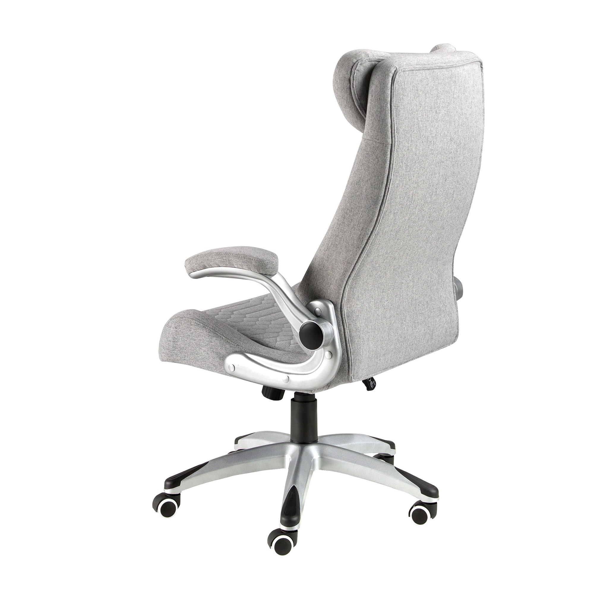 Grey fabric swivel office chair