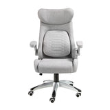 Grey fabric swivel office chair