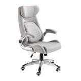 Grey fabric swivel office chair