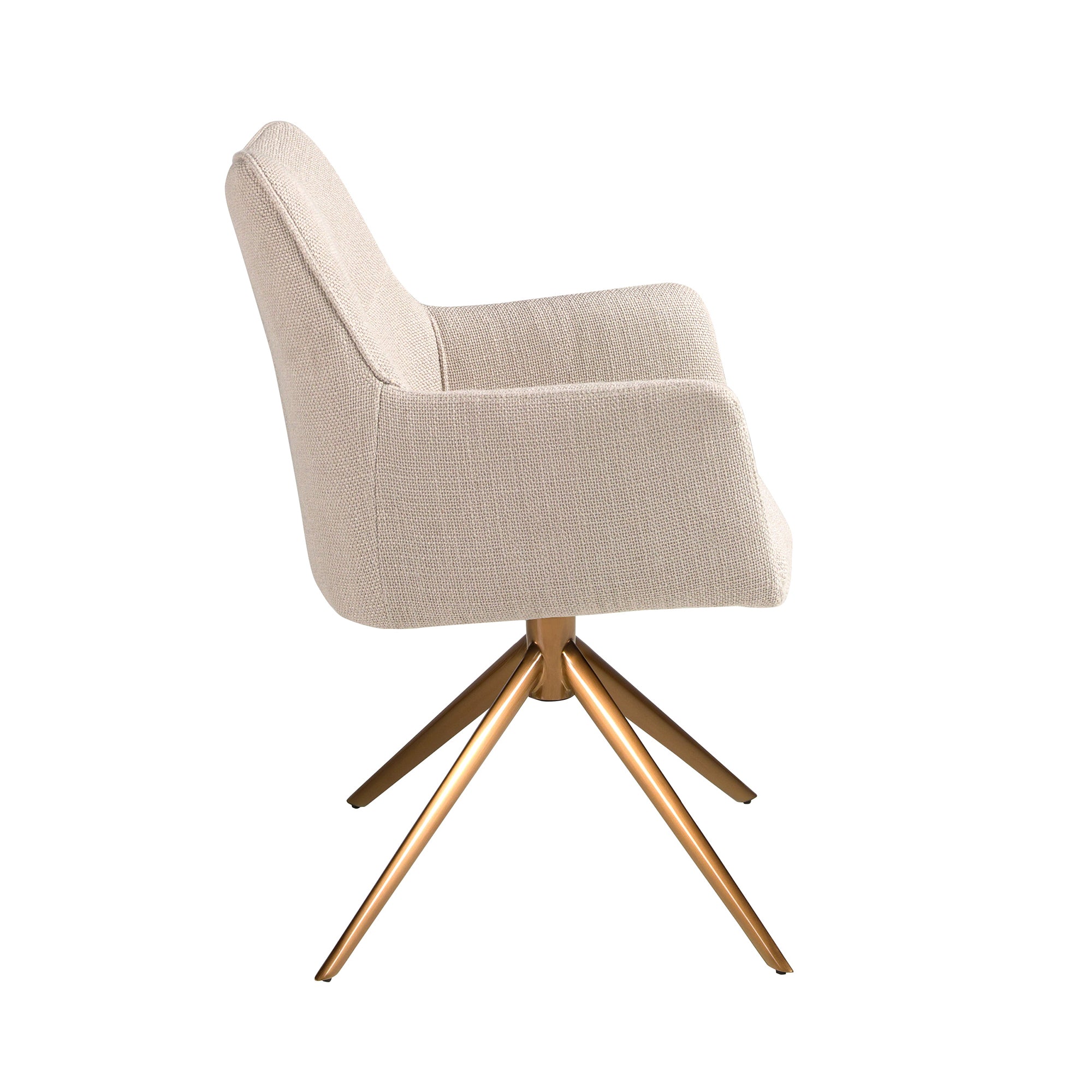 Cream fabric swivel chair