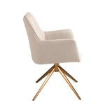 Cream fabric swivel chair