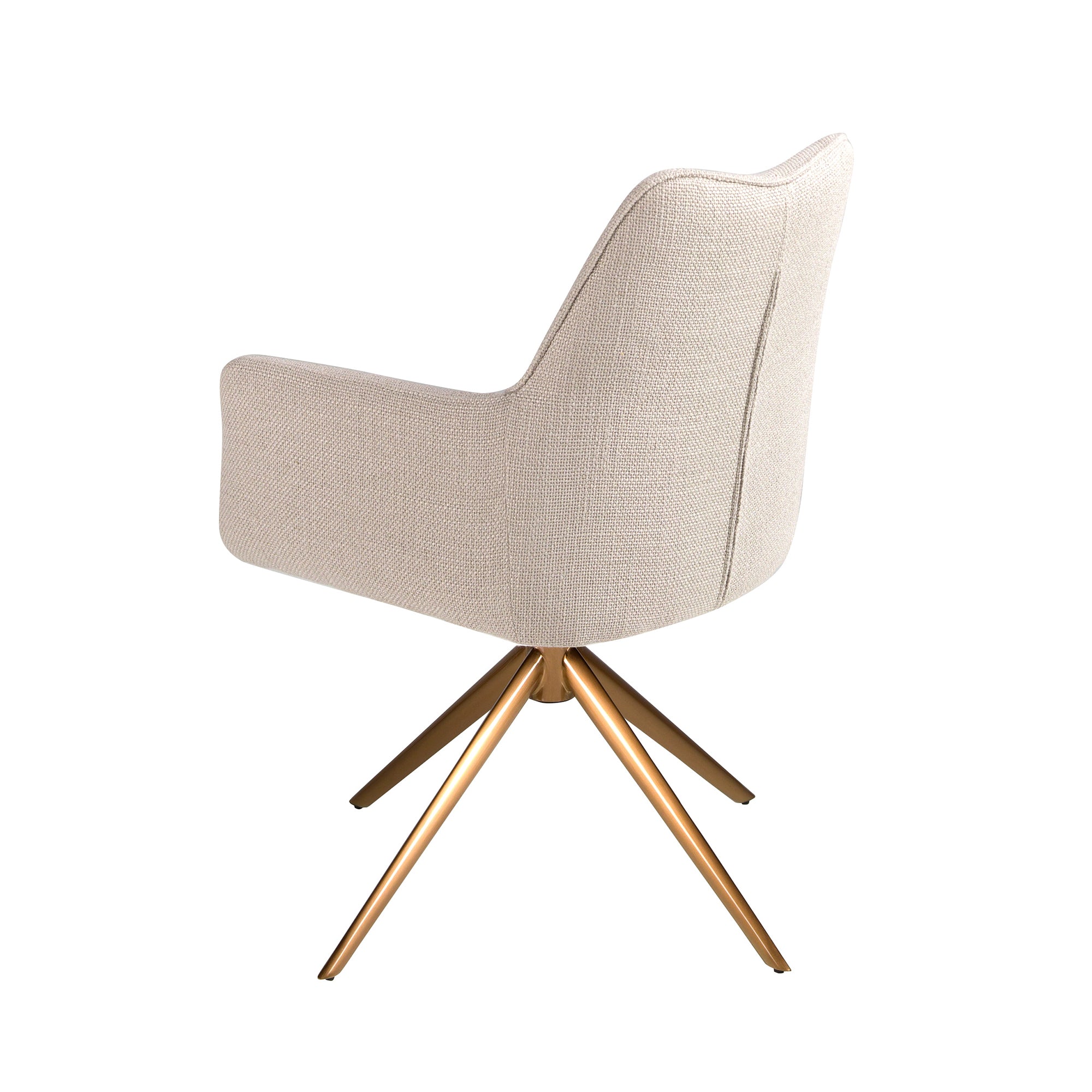 Cream fabric swivel chair