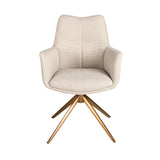 Cream fabric swivel chair