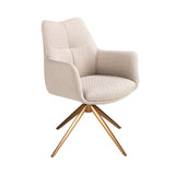 Cream fabric swivel chair