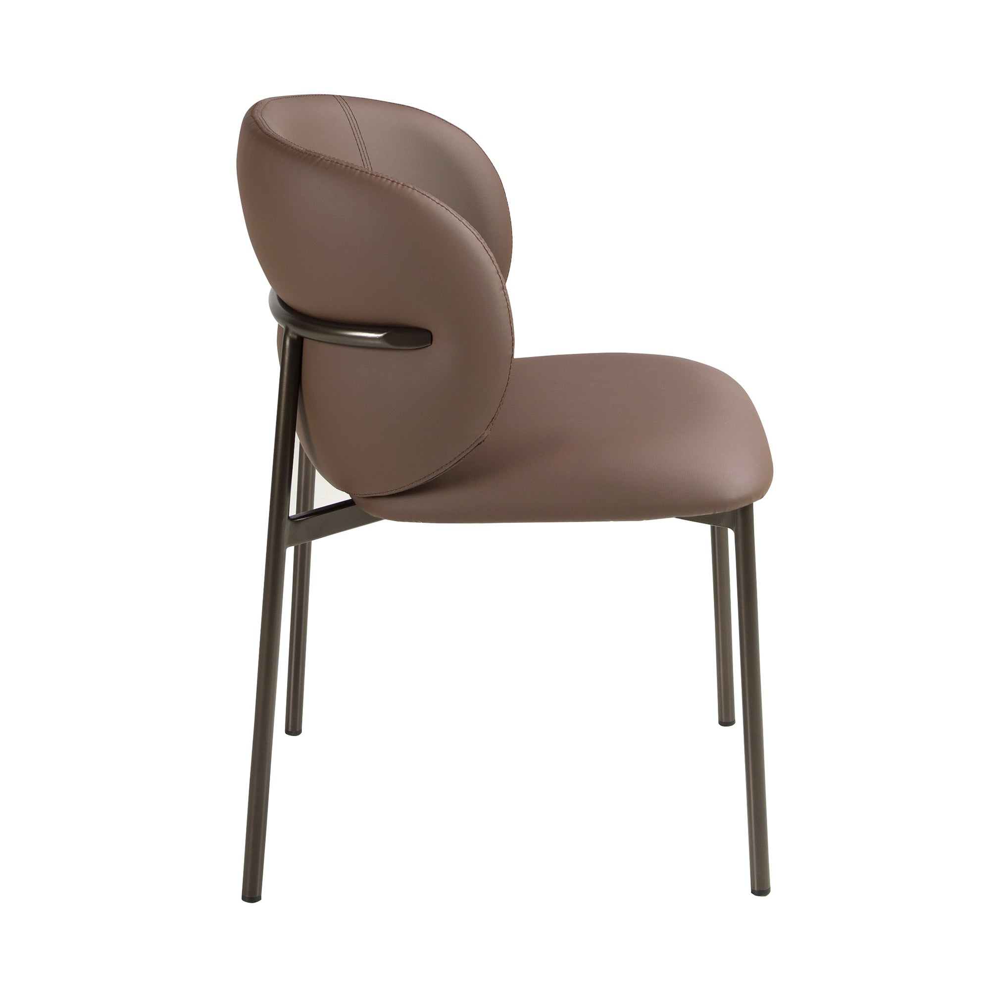Dark brown leatherette chair