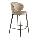 Stool upholstered in mottled brown fabric