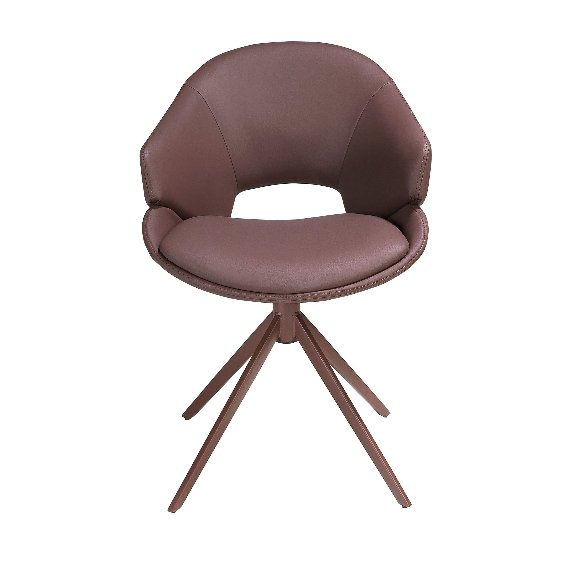 Copper brown leatherette swivel chair