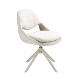 Swivel chair in off-white and cream fabric