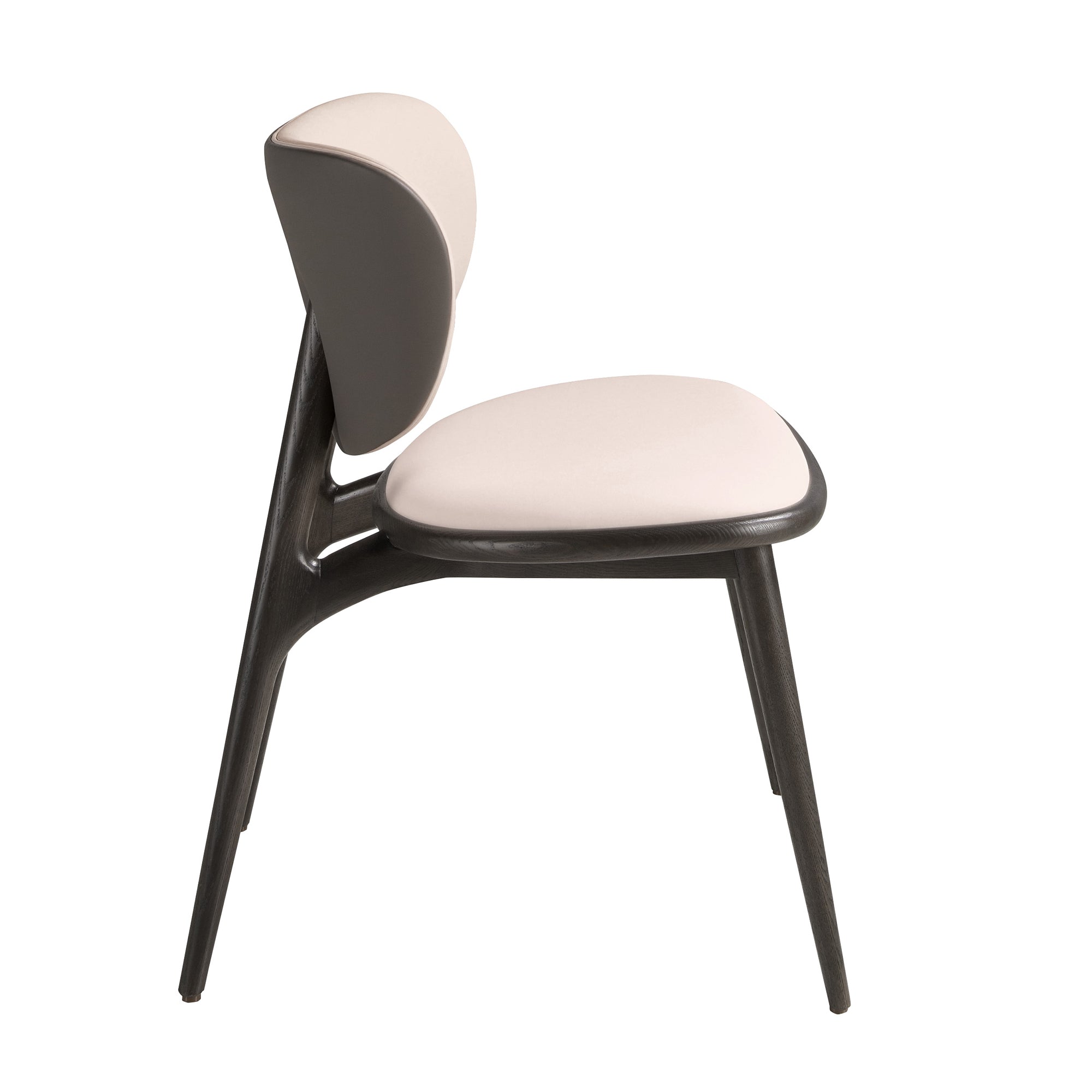 Chair in cream and dark grey leatherette