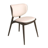 Chair in cream and dark grey leatherette