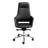 Black leatherette swivel office chair