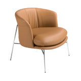 Armchair upholstered in brown leatherette