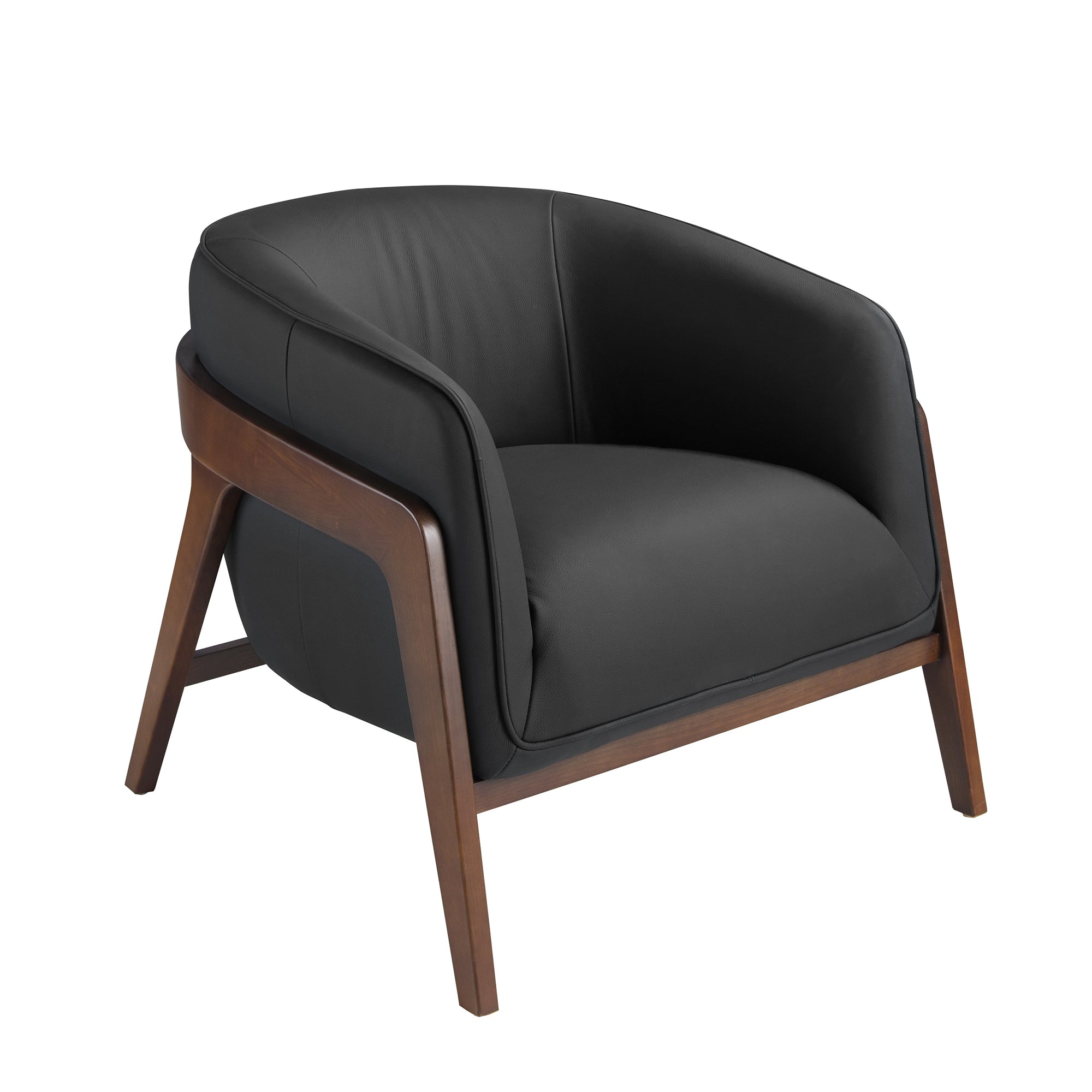 Black leather armchair
