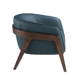 Petrol blue leather armchair