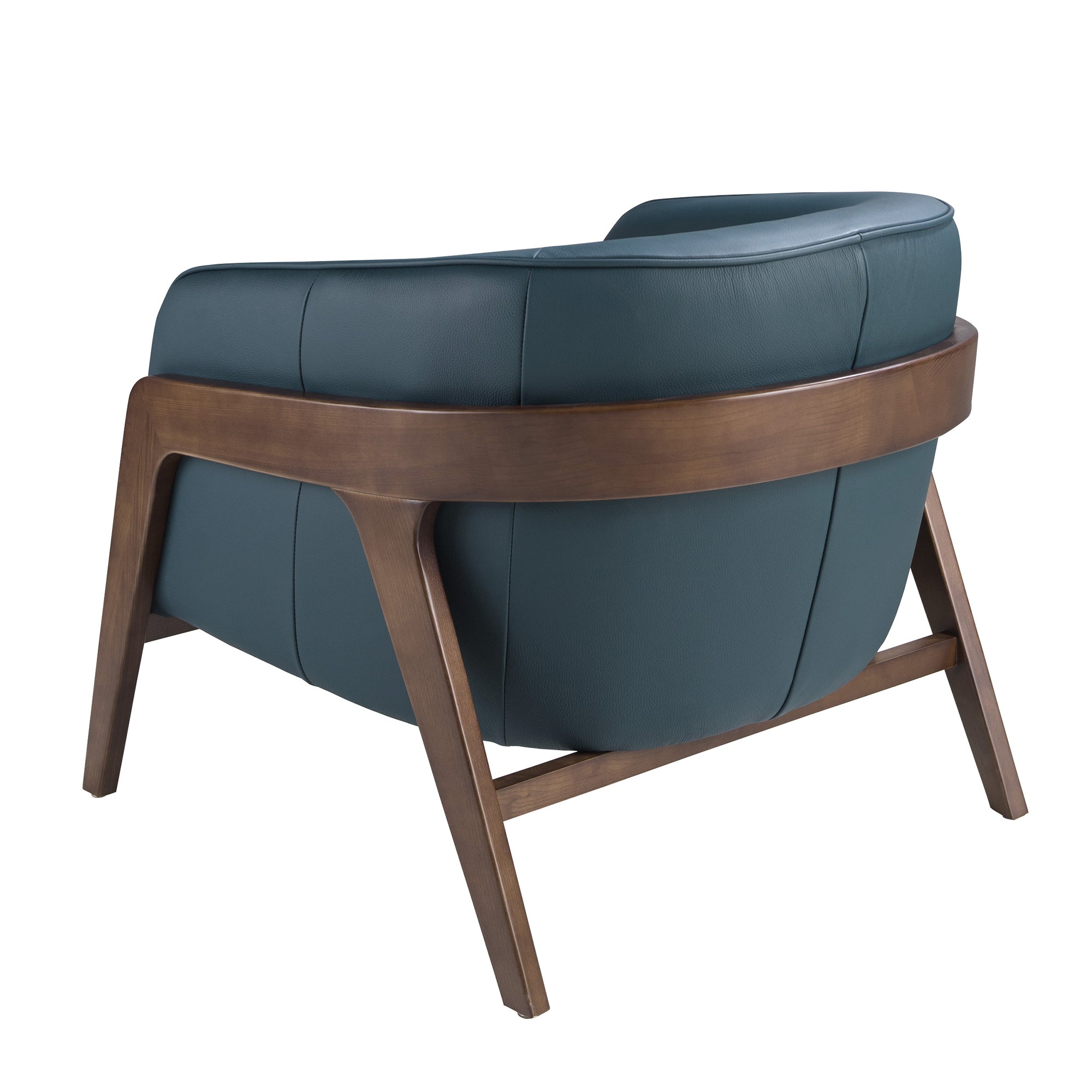 Petrol blue leather armchair