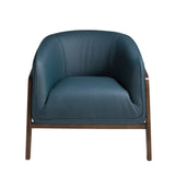 Petrol blue leather armchair