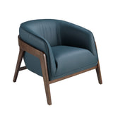 Petrol blue leather armchair