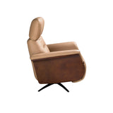 Brown leather swivel relax armchair