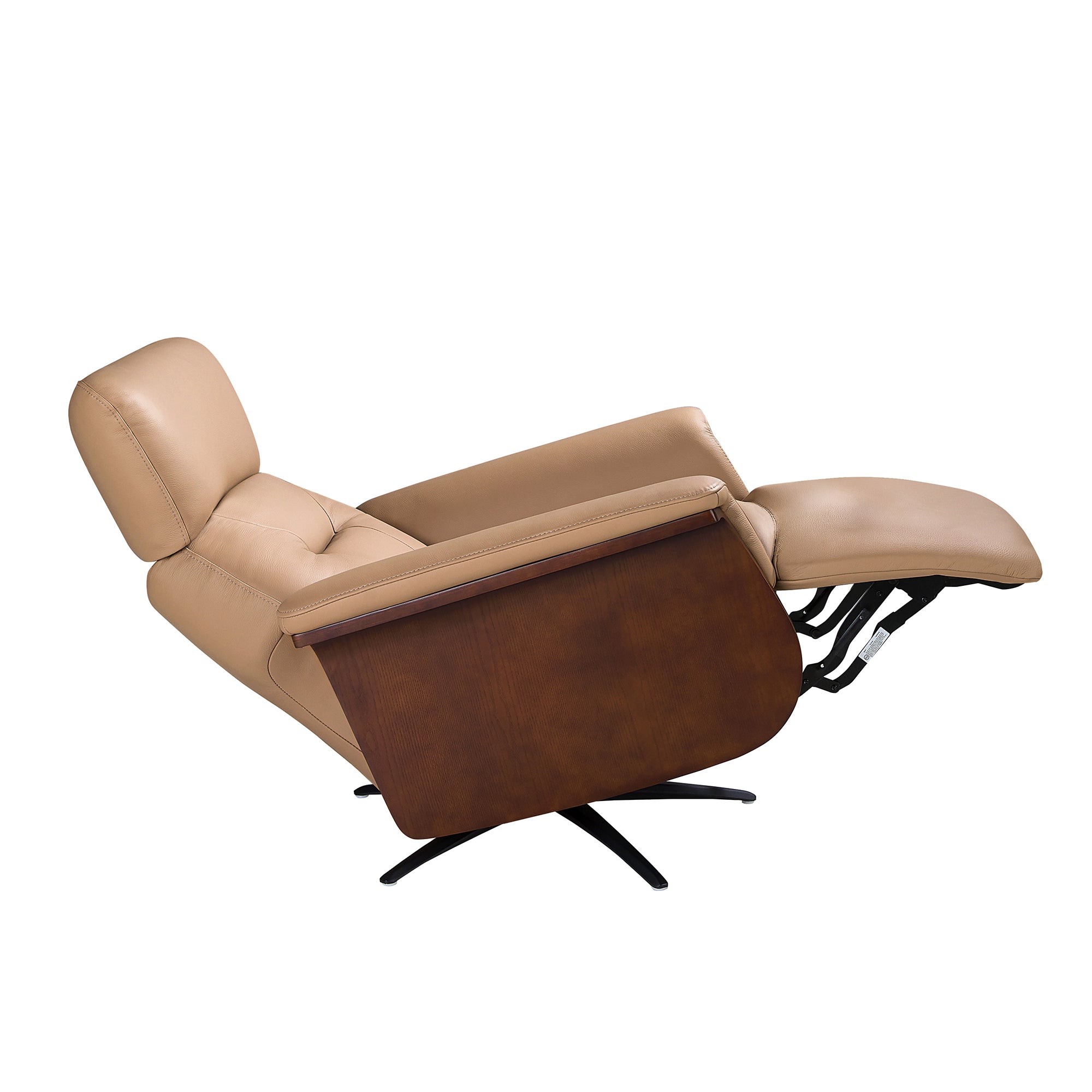 Brown leather swivel relax armchair