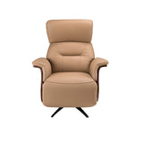 Brown leather swivel relax armchair
