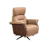 Brown leather swivel relax armchair
