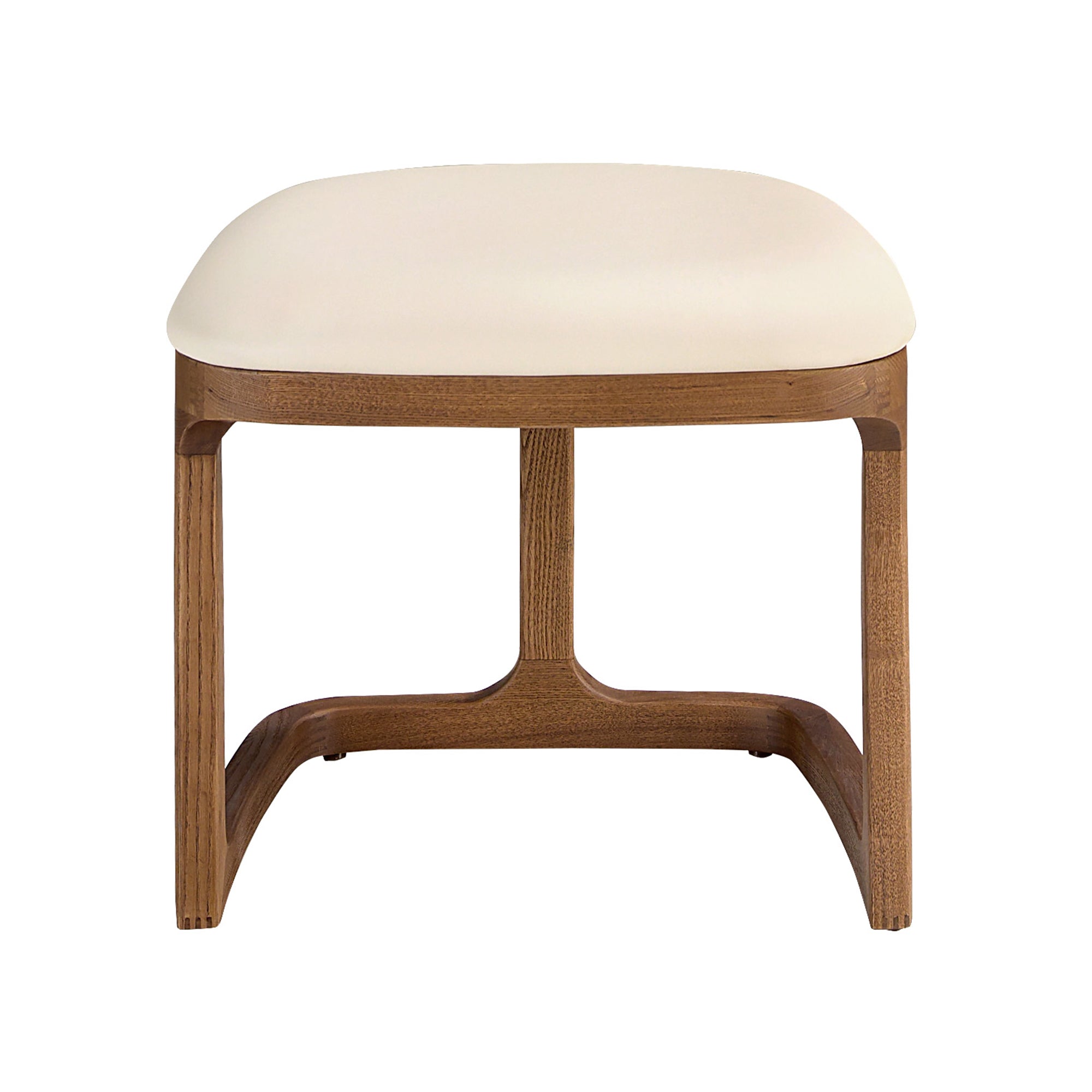 Bench in sand-coloured leatherette