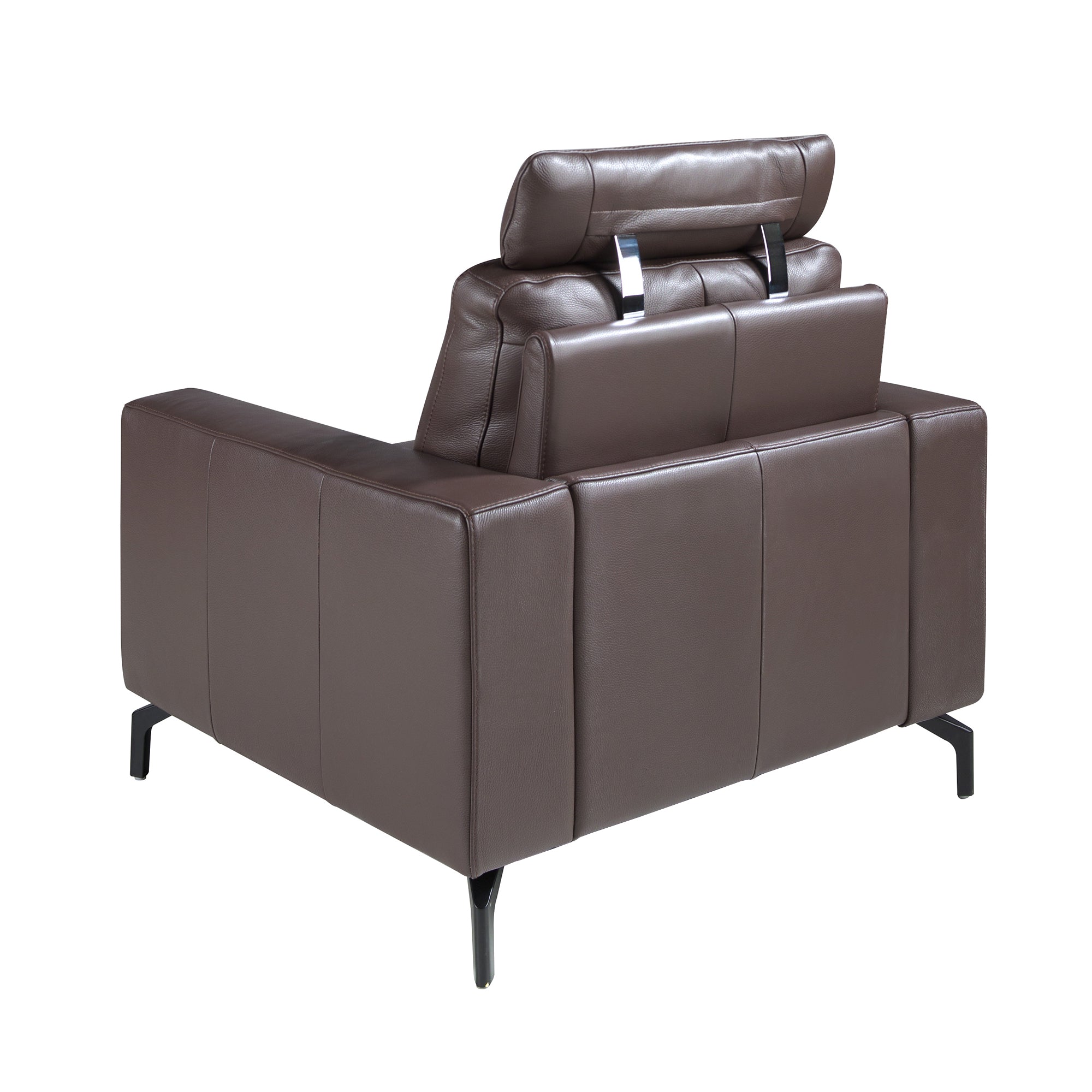 Chocolate brown leather recliner armchair