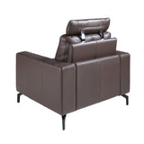 Chocolate brown leather recliner armchair