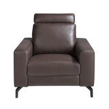 Chocolate brown leather recliner armchair