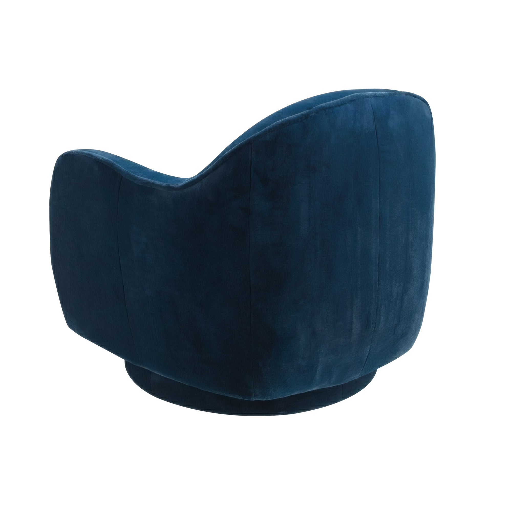 Dark blue velvet swivel armchair