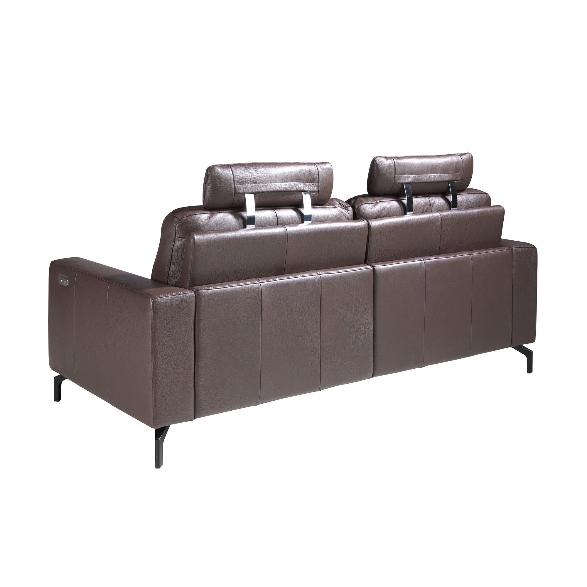 3-Seater Chocolate Brown Leather Recliner Sofa