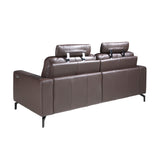 3-Seater Chocolate Brown Leather Recliner Sofa