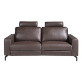 3-Seater Chocolate Brown Leather Recliner Sofa