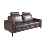 3-Seater Chocolate Brown Leather Recliner Sofa