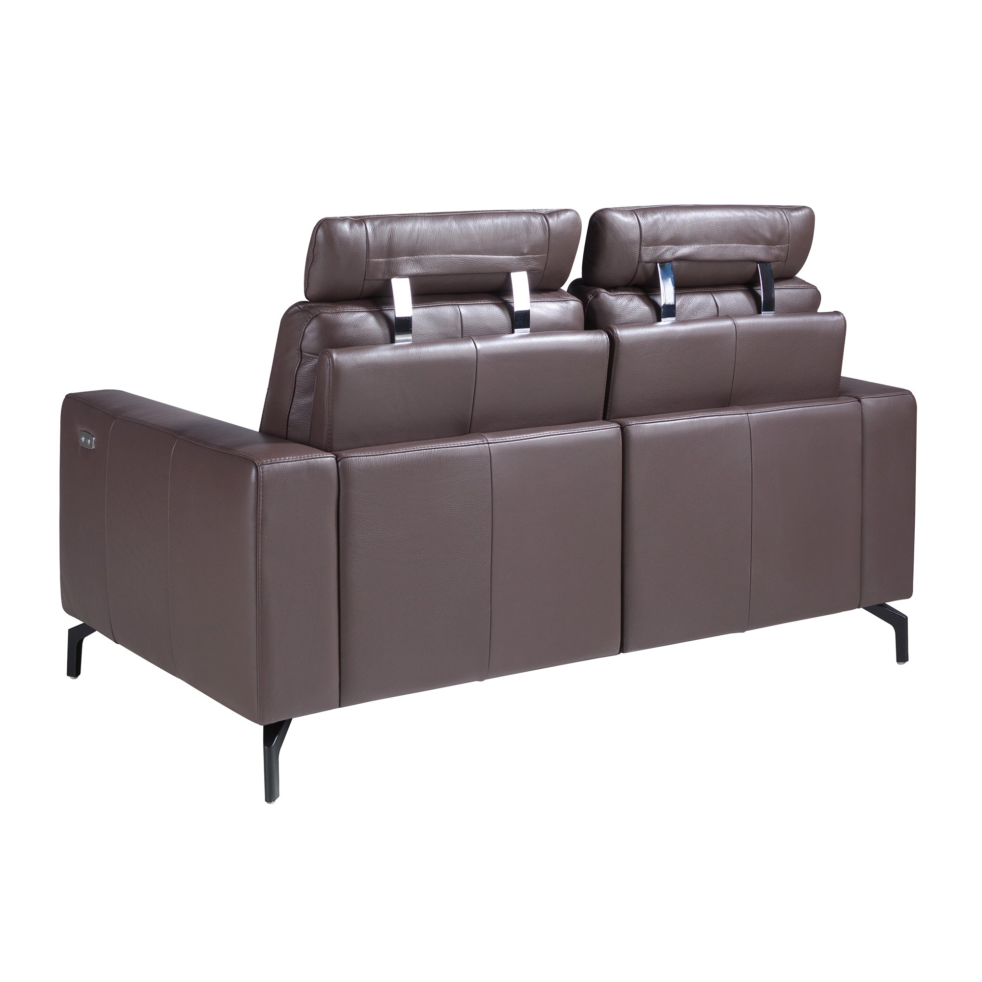 2-Seater Chocolate Brown Leather Recliner Sofa