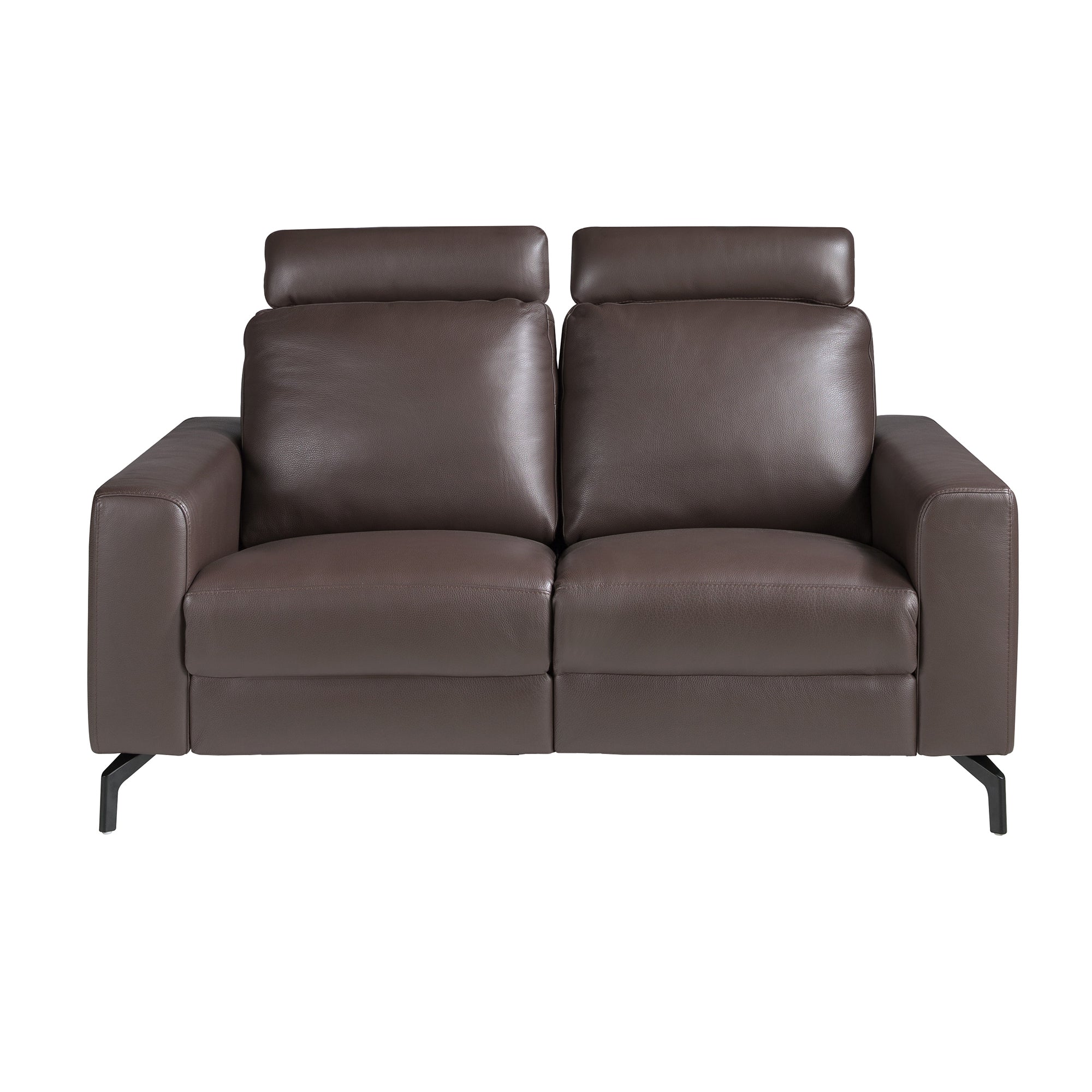 2-Seater Chocolate Brown Leather Recliner Sofa