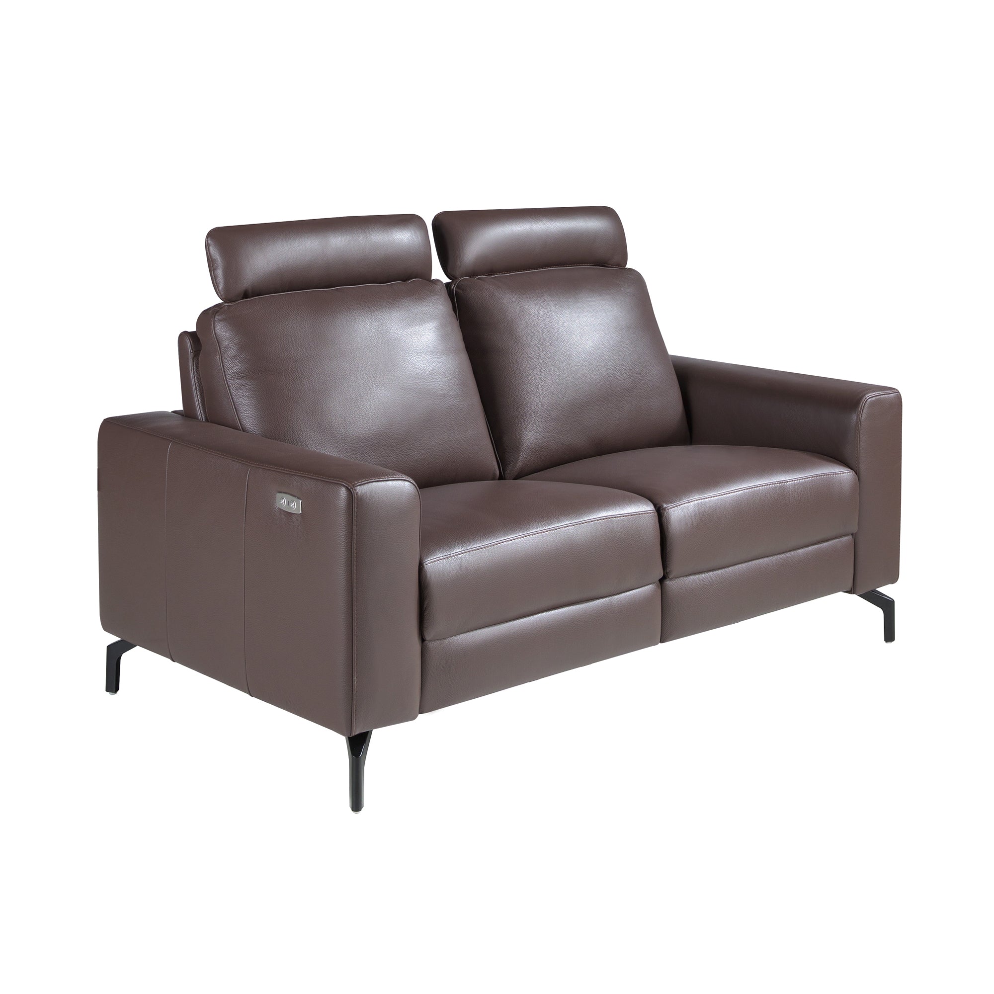2-Seater Chocolate Brown Leather Recliner Sofa