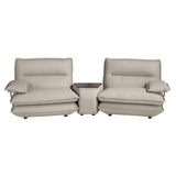 2-Seater Taupe Grey Leather Sofa