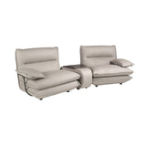 2-Seater Taupe Grey Leather Sofa