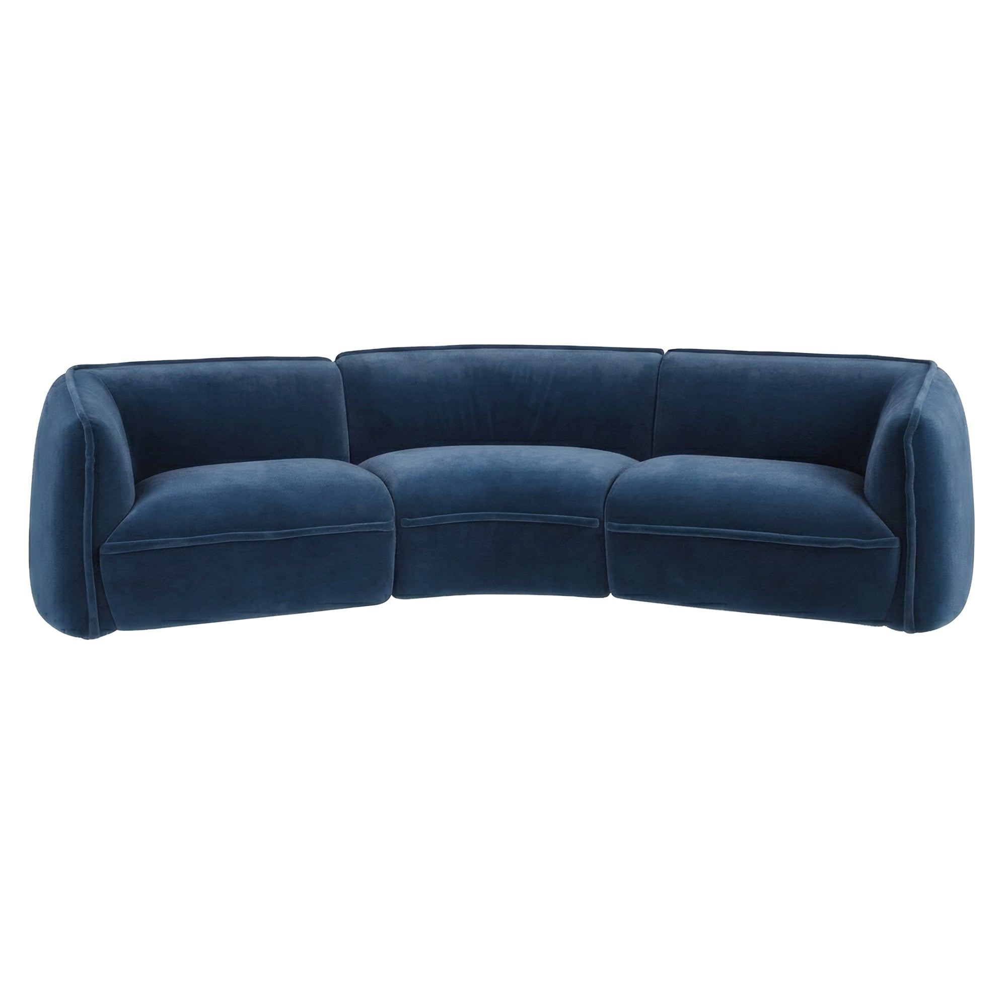 3-Seater Dark Blue Velvet Sofa