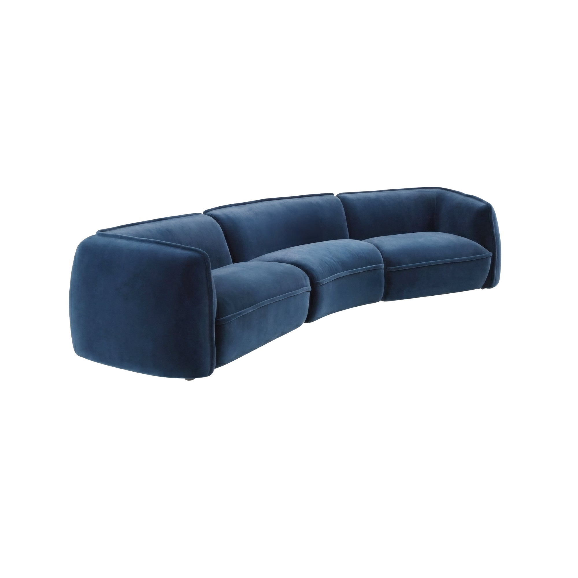 3-Seater Dark Blue Velvet Sofa