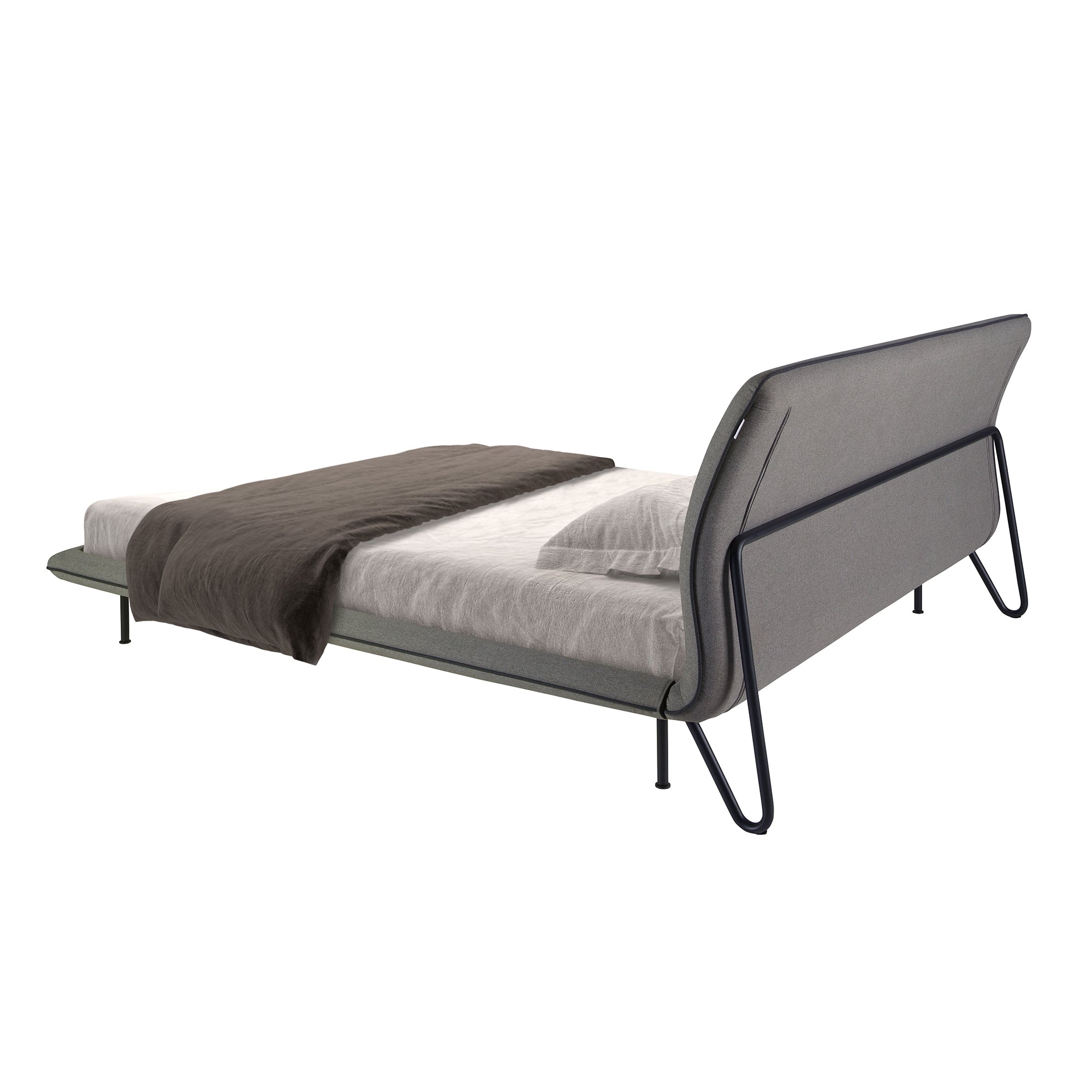Dark grey fabric bed