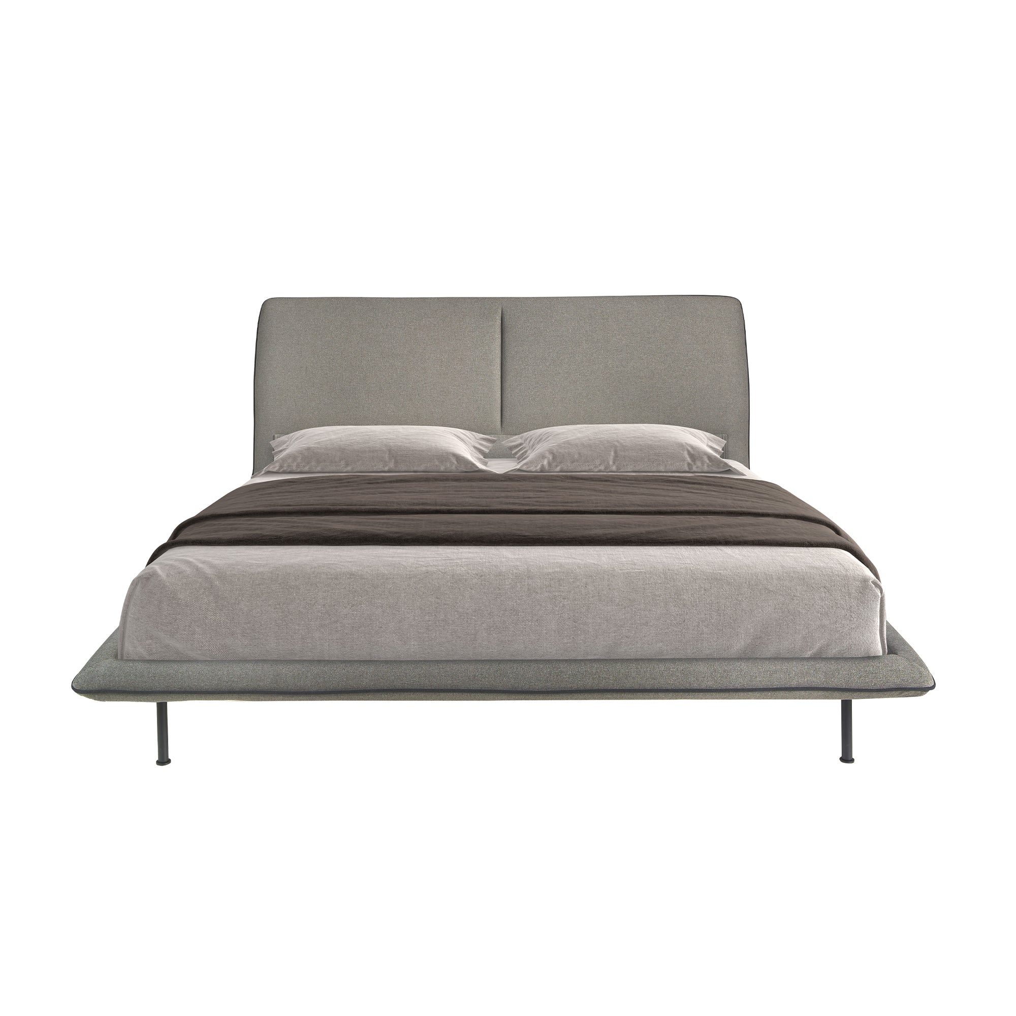 Dark grey fabric bed