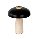 Table lamp in black steel and porcelain marble