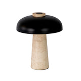 Table lamp in black steel and porcelain marble