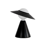 Table lamp in white glass and black steel