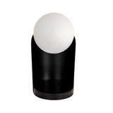 Table lamp in white glass and black steel